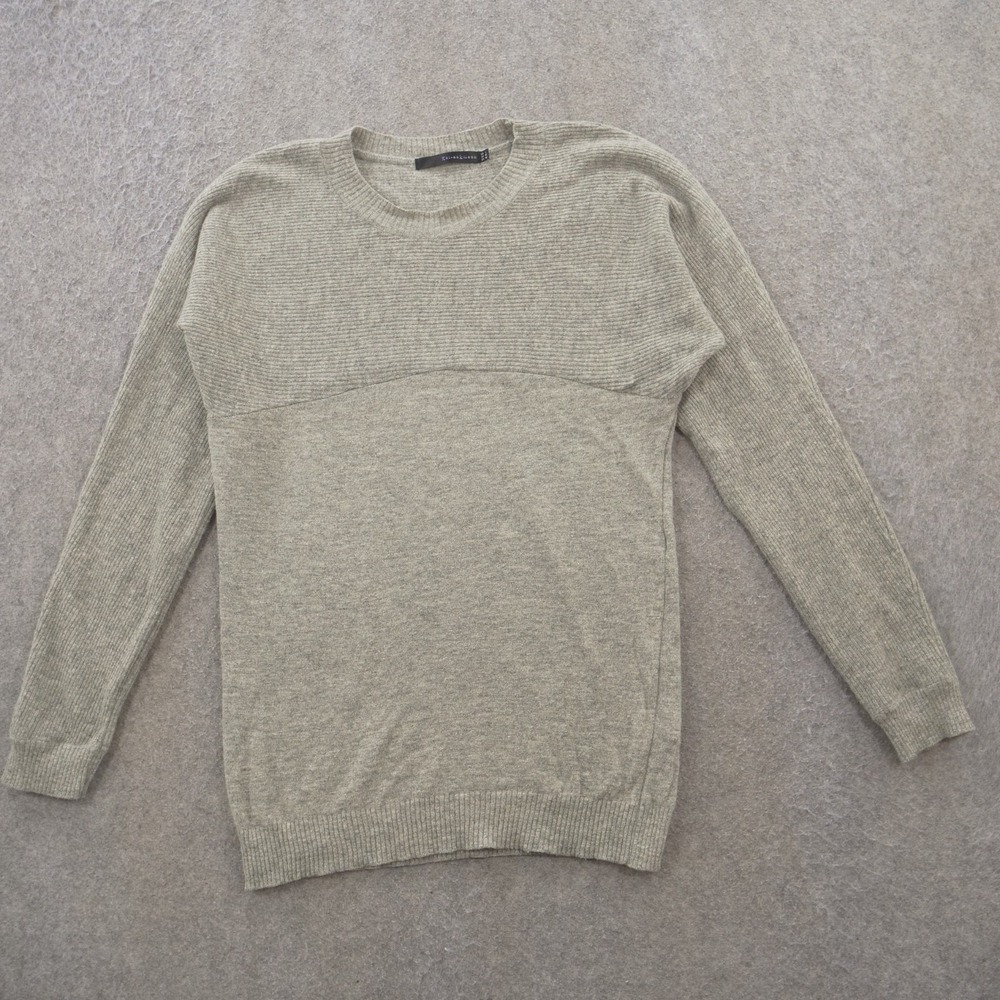 Kai-aakmann Sweater Womens Medium Gray Pullover Knit Round Neck Wool
